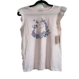 ⭐️3/$20 Girls' Bailey Lane Unicorn Flutter Sleeve T-Shirt - Size L (12-14) NWT